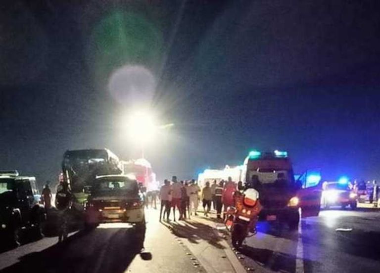 صورة متداولة للأتوبيس من موقع الحادث