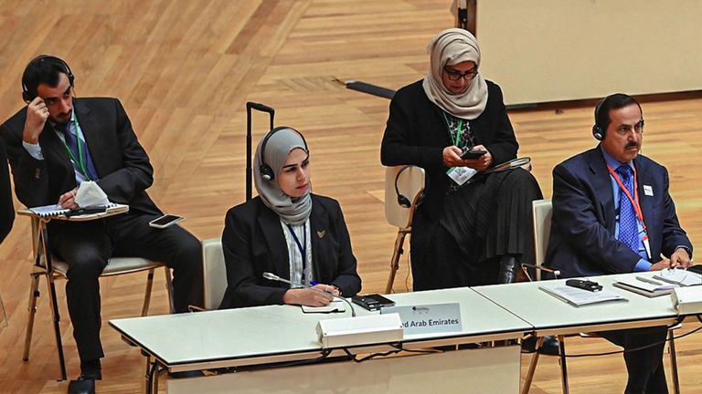 جانب من مشاركة وفد المجلس الوطني الاتحادي الإماراتي