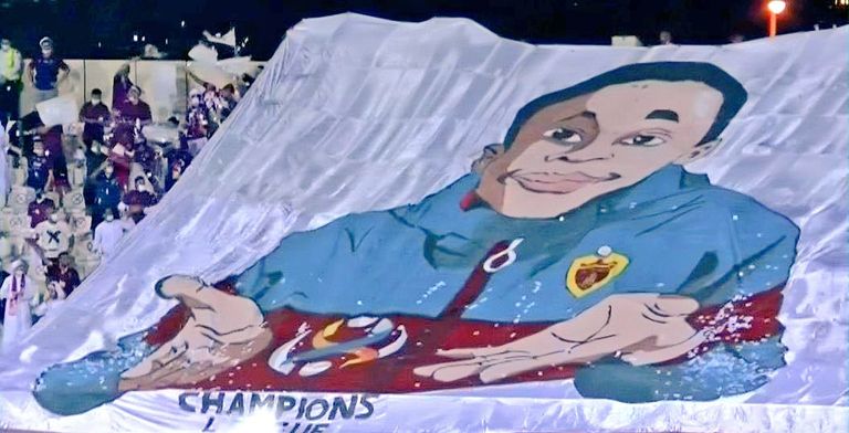 تيفو جماهير الوحدة الإماراتي في مباراة الشارقة بدوري أبطال آسيا خابي لام - أحد مشاهير التيك توك