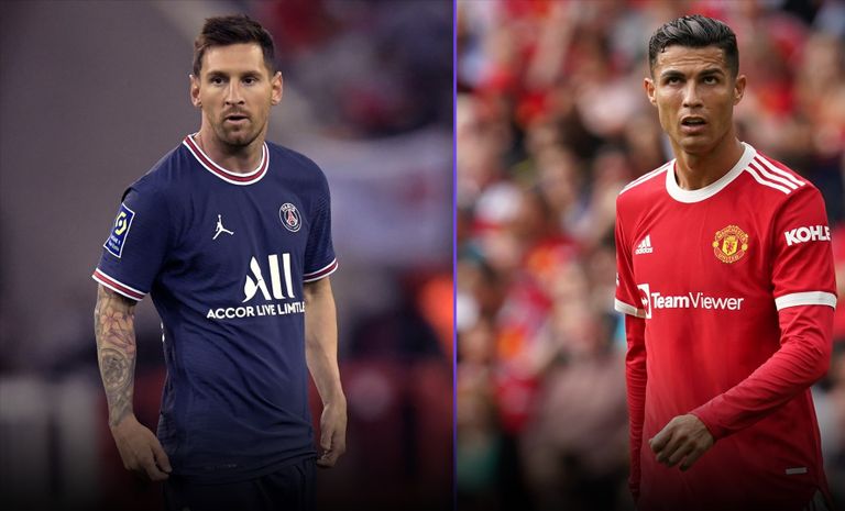 كريستيانو رونالدو وليونيل ميسي محمد صلاح وليونيل ميسي