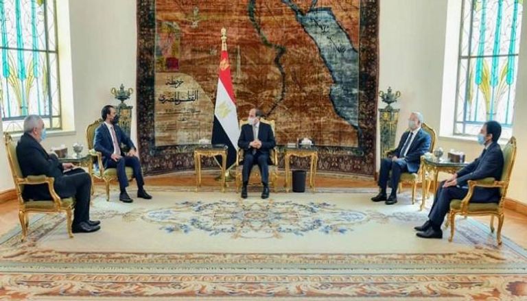 جانب من لقاء الرئيس المصري ورئيس مجلس النواب العراقي