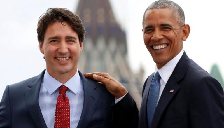 الرئيس الأمريكي الأسبق باراك أوباما ورئيس الوزراء الكندي - أرشيفية 