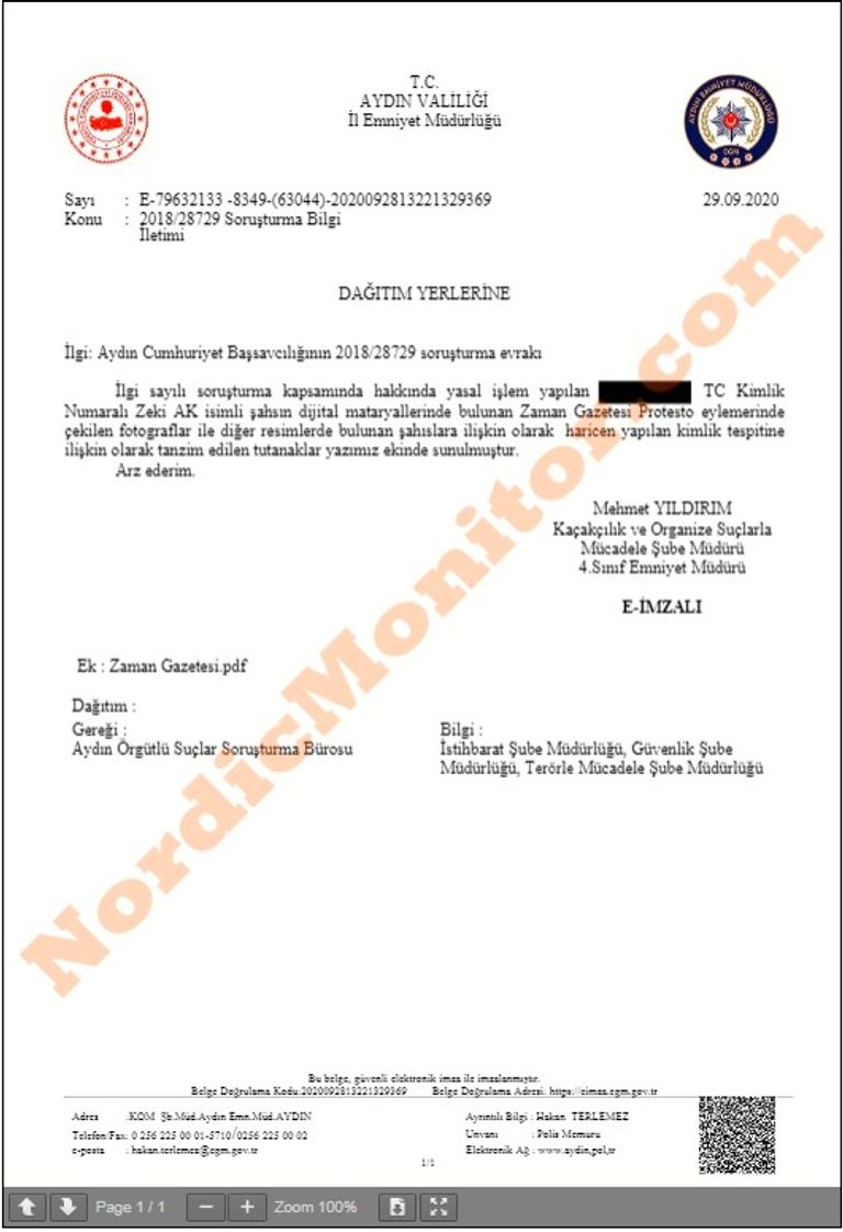 صورة من البرنامج لتحديد وجوه المشاركين في المظاهرة