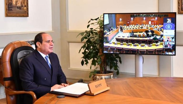 الرئيس المصري عبدالفتاح السيسي خلال اجتماع 