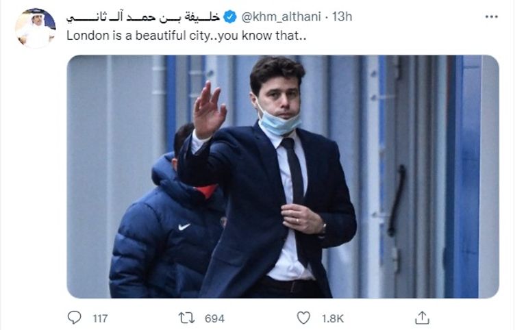 تغريدة خليفة بن حمد ليونيل ميسي وماوريسيو بوكيتينو