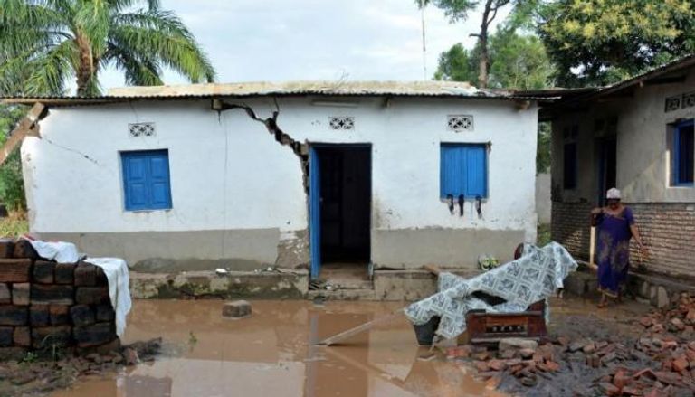 منزل تضرر بسبب الفيضانات في بوروندي