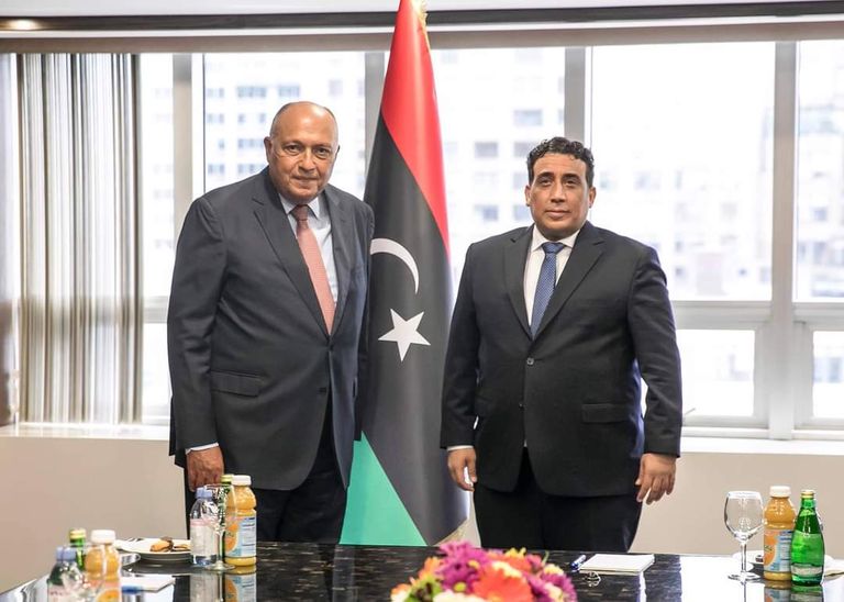 وزير الخارجية المصري ورئيس المجلس الرئاسي الليبي 