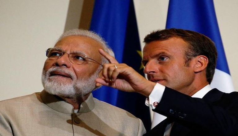 الرئيس الفرنسي ورئيس الوزراء الهندي