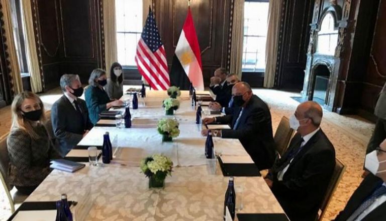 لقاء وزيري خارجية مصر وأمريكا 