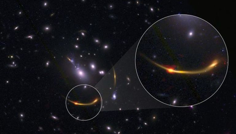 صورة مركبة لعنقود مجرات من مصفوفة أتاكاما وتلسكوب هابل 