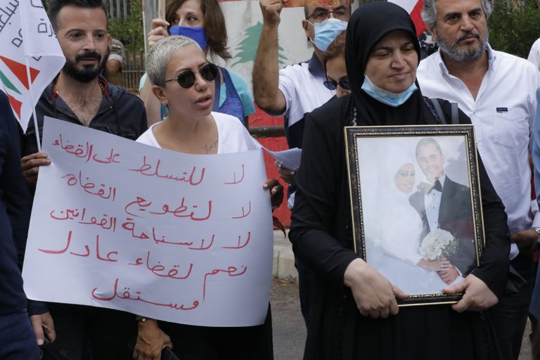 جانب من تحرك أهالي ضحايا مرفأ بيروت