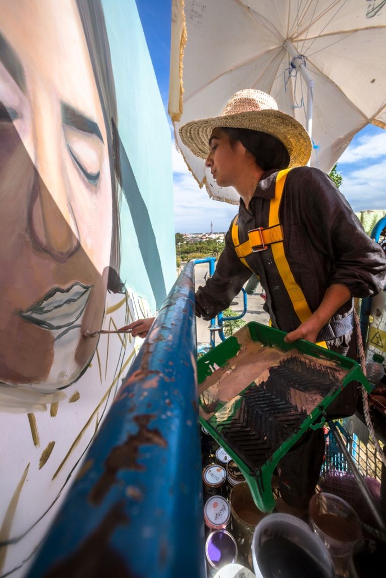 إحدى جداريات مهرجان "جدار"