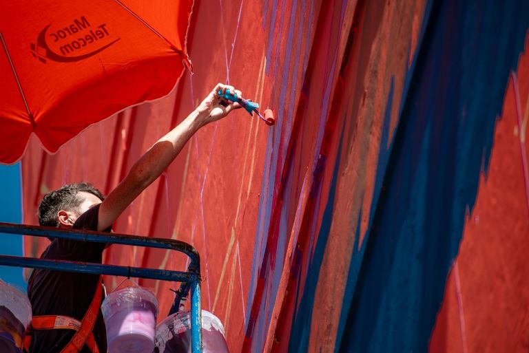 إحدى جداريات مهرجان "جدار"