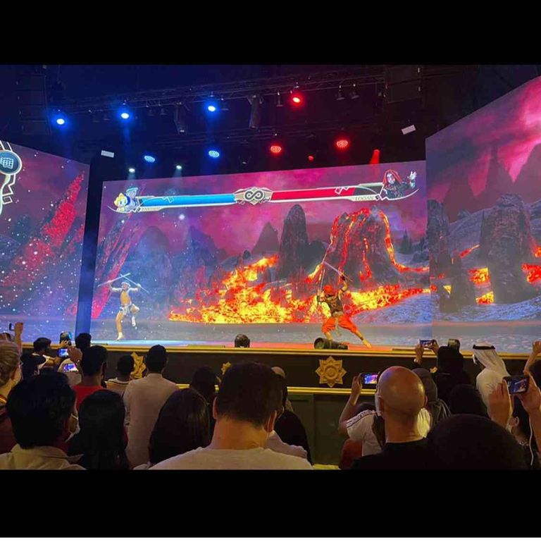 عرض ترفيهي أثناء التشغيل التجريبي لمعرض إكسبو 2020 دبي جناح مصر في إكسبو 2020 دبي