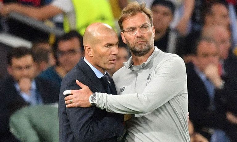 زين الدين زيدان ويورجن كلوب زيدان مع بول بوجبا