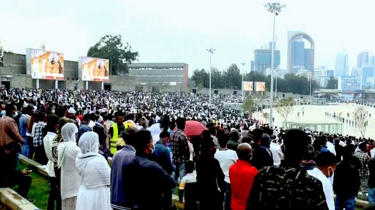 جانب من احتفالات مسيحيي إثيوبيا بعيد الصليب 