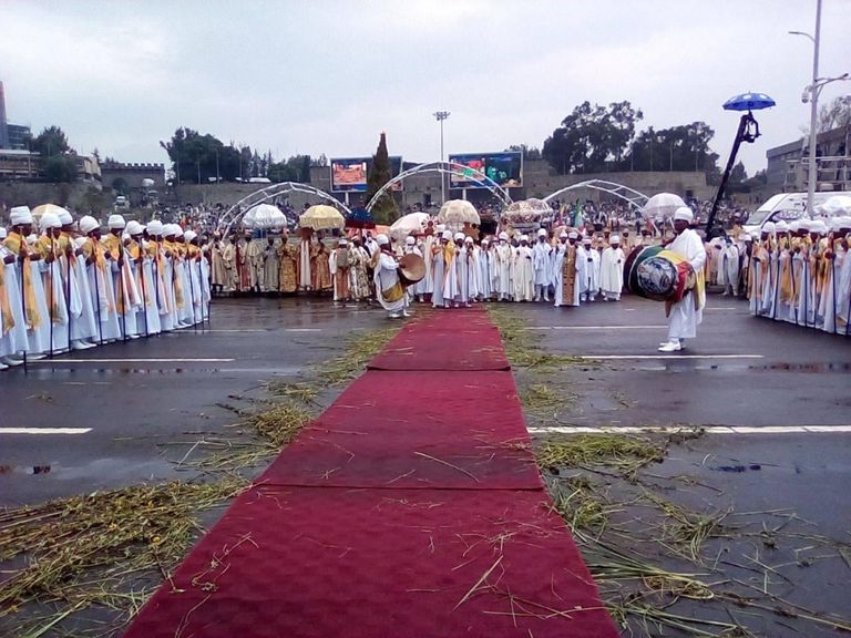 جانب من احتفالات مسيحيي إثيوبيا بعيد الصليب 