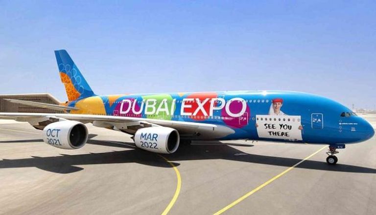 طيران الإمارات تنشر رسالة إكسبو عبر العالم باستخدام A380