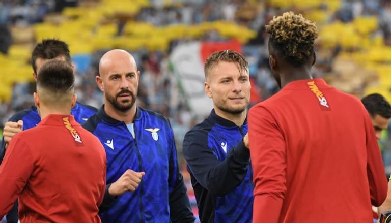 تشيرو إيموبيلي مهاجم لاتسيو من مباراة روما