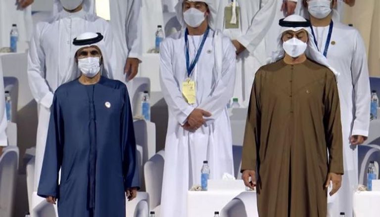 الشيخ محمد بن راشد آل مكتوم والشيخ محمد بن زايد آل نهيان في افتتاح إكسبو دبي