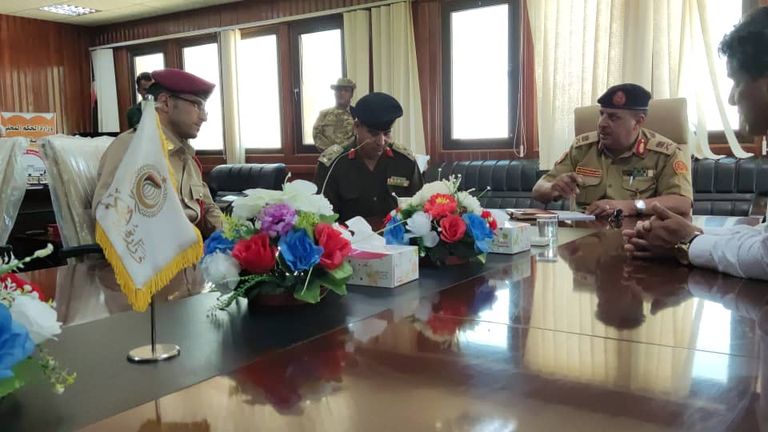 جانب من لقاء قيادات الجيش الوطني وعمداء بلديات جنوب ليبيا