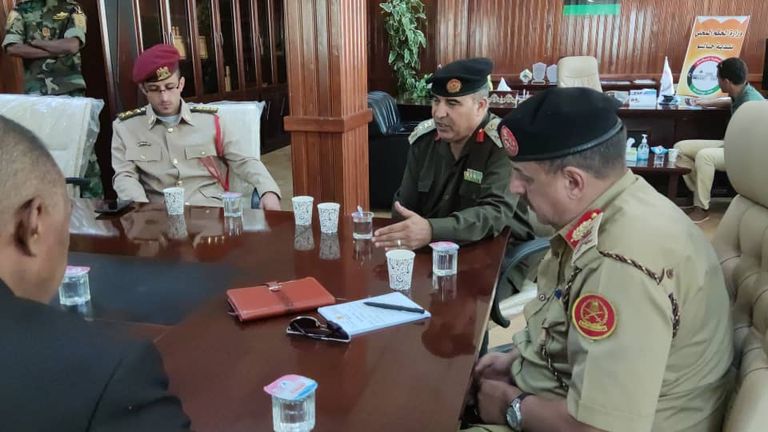 جانب من لقاء قيادات الجيش الوطني وعمداء بلديات جنوب ليبيا