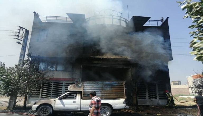 الحريق أدى إلى تسرب وانفجار لأسطوانات الغاز