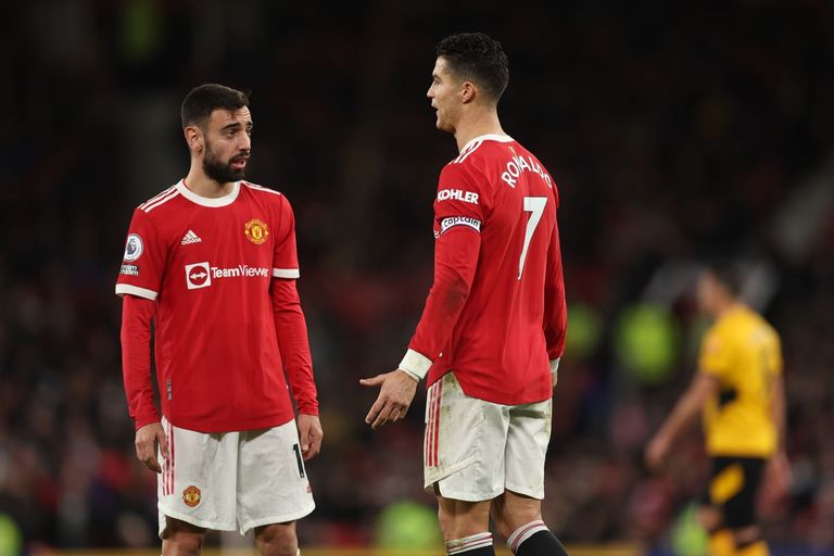 كريستيانو رونالدو وبرونو فرنانديز في مانشستر يونايتد مانشستر يونايتد