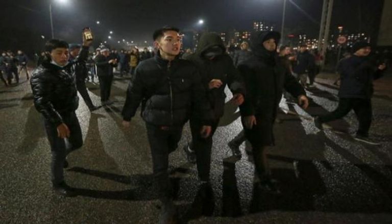 جانب من الاحتجاجات التي تشهدها كازاخستان- رويترز