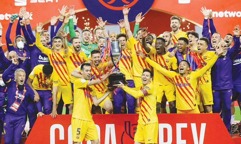 برشلونة بطل كأس الملك 2021 من فوز برشلونة على ليناريس في كأس ملك إسبانيا