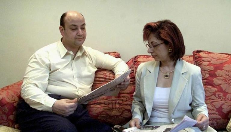 عمرو أديب وزوجته الإعلامية لميس الحديدي - أرشيفية