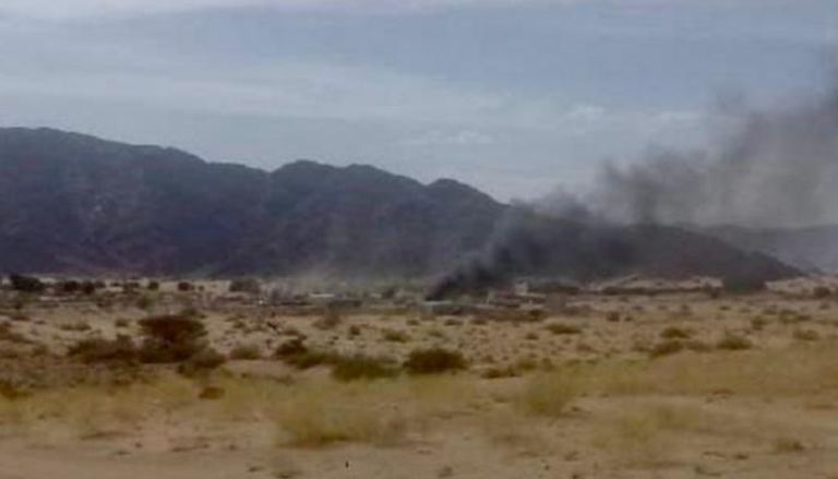 قصف سابق على منزل مدني في شبوة