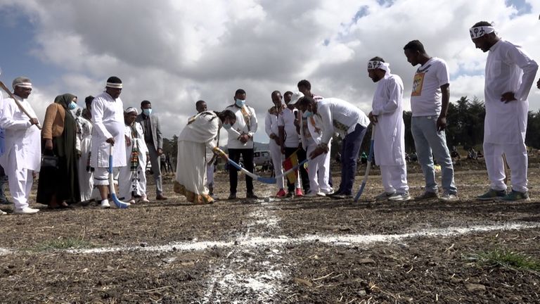 جانب من احتفال مسيحيي إثيوبيا بعيد الميلاد 