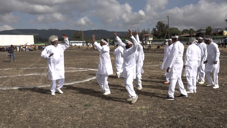 جانب من احتفال مسيحيي إثيوبيا بعيد الميلاد 