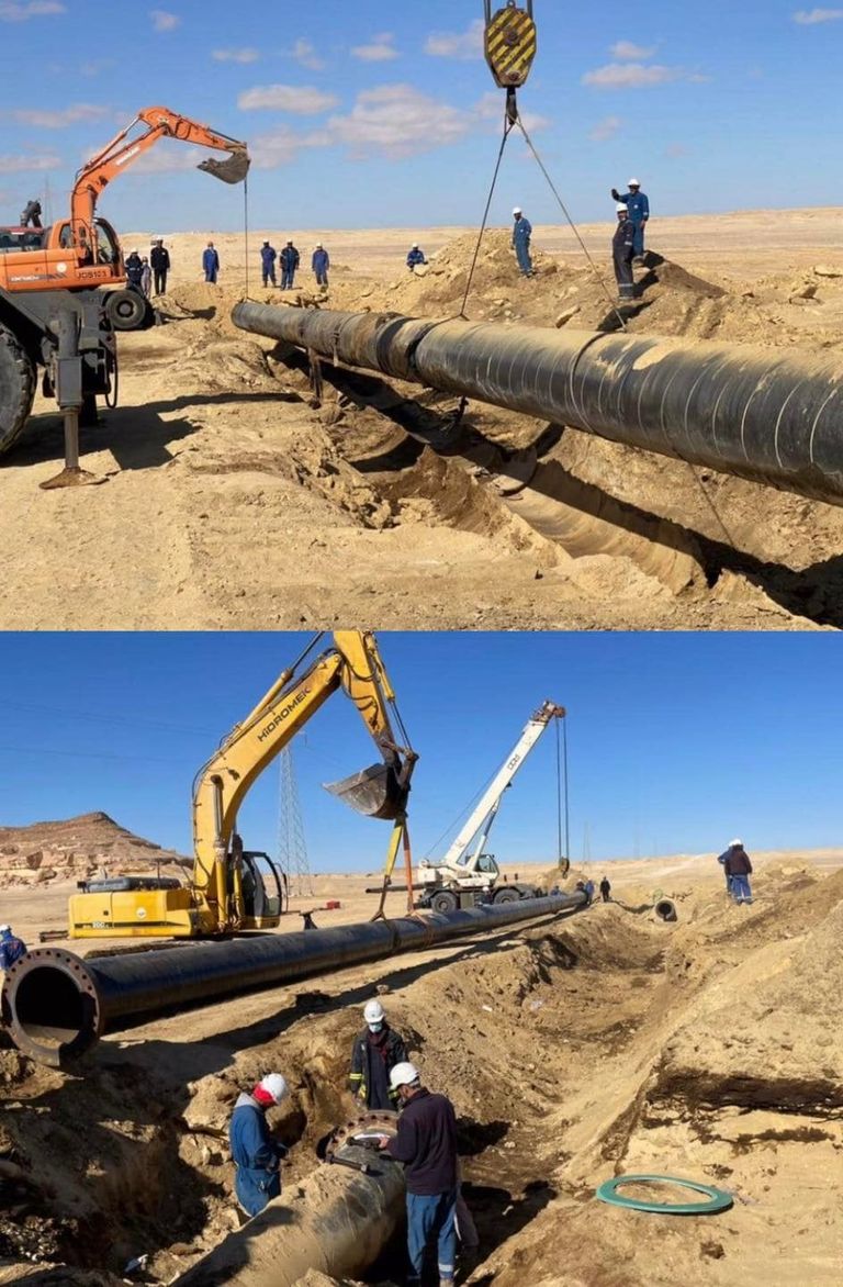 صيانة خط النفط الرئيسي في ليبيا