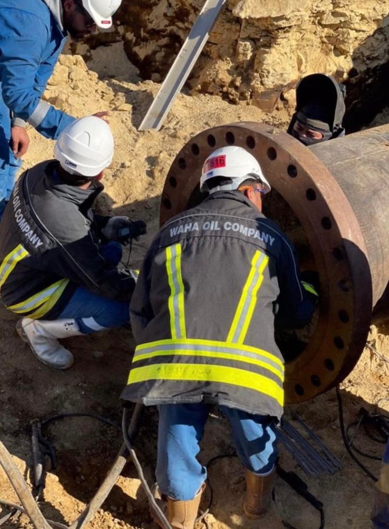 صيانة خط النفط الرئيسي في ليبيا