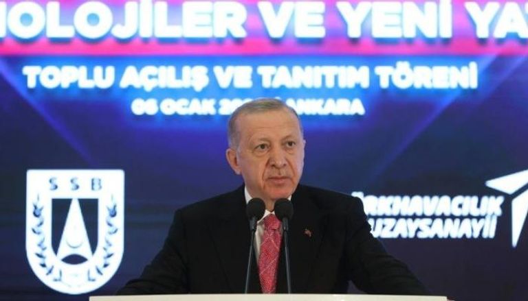 الرئيس التركي رجب طيب أردوغان خلال مشاركته بالفعالية