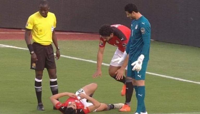أكرم توفيق خلال مباراة مصر ونيجيريا في كأس أمم أفريقيا