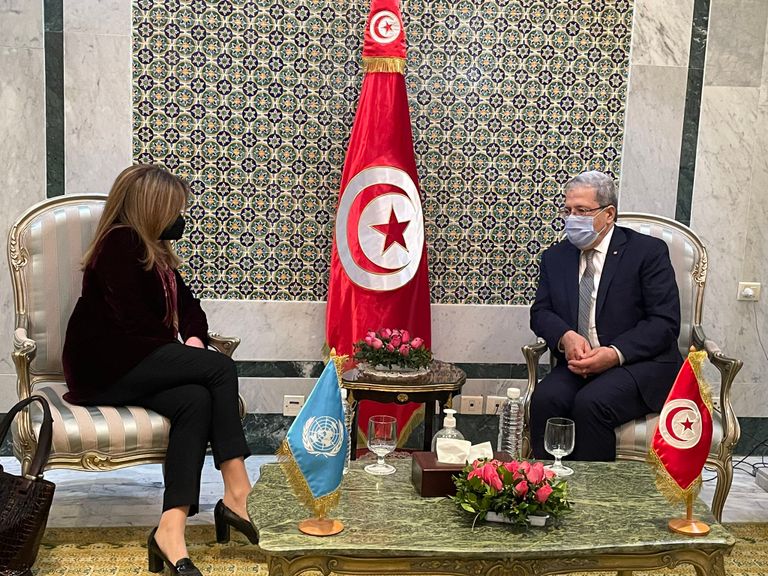 المستشارة الأممية ووزير الخارجية التونسي 