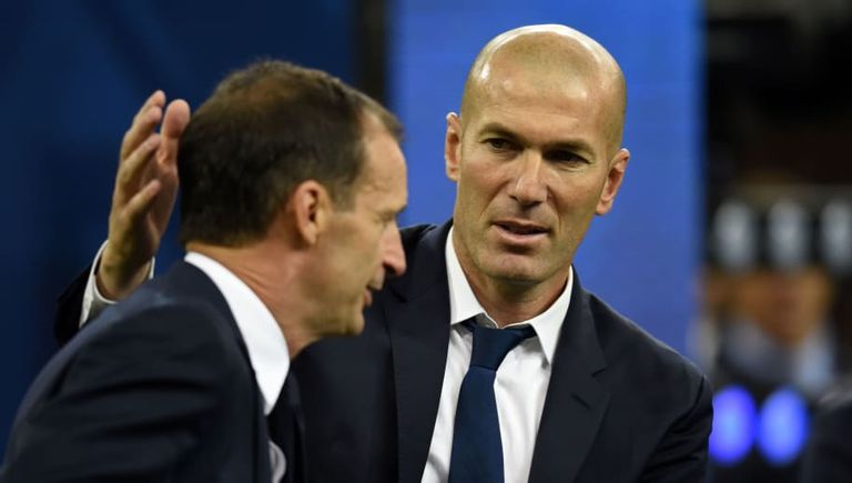 زيدان وأليجري ماسيمليانو أليجري وزين الدين زيدان وكارلو أنشيلوتي وجوزيه مورينيو