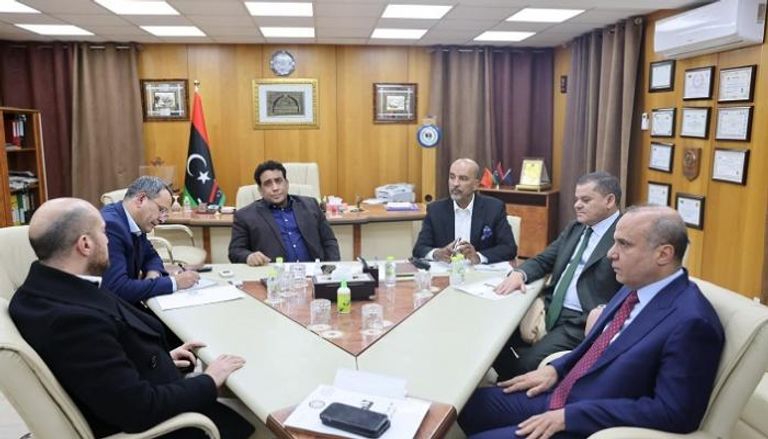 جانب من اجتماع المجلس الرئاسي والحكومة الليبية 