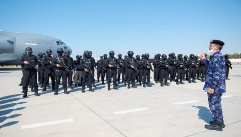 القوات الشرطية الإماراتية المشاركة في تمرين أمن الخليج 3