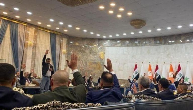 جانب من جلسة اختيار الحلبوسي لرئاسة برلمان العراق