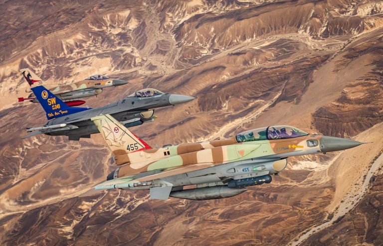 جانب من التمرين الجوي الإسرائيلي الأمريكي المشترك