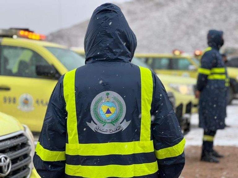 الثلوج تغطي المناطق الجبلية في السعودية