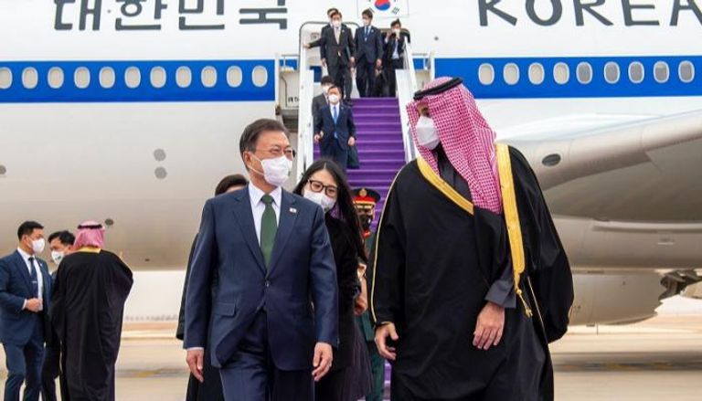 محمد بن سلمان في استقبال الرئيس الكوري الجنوبي- واس