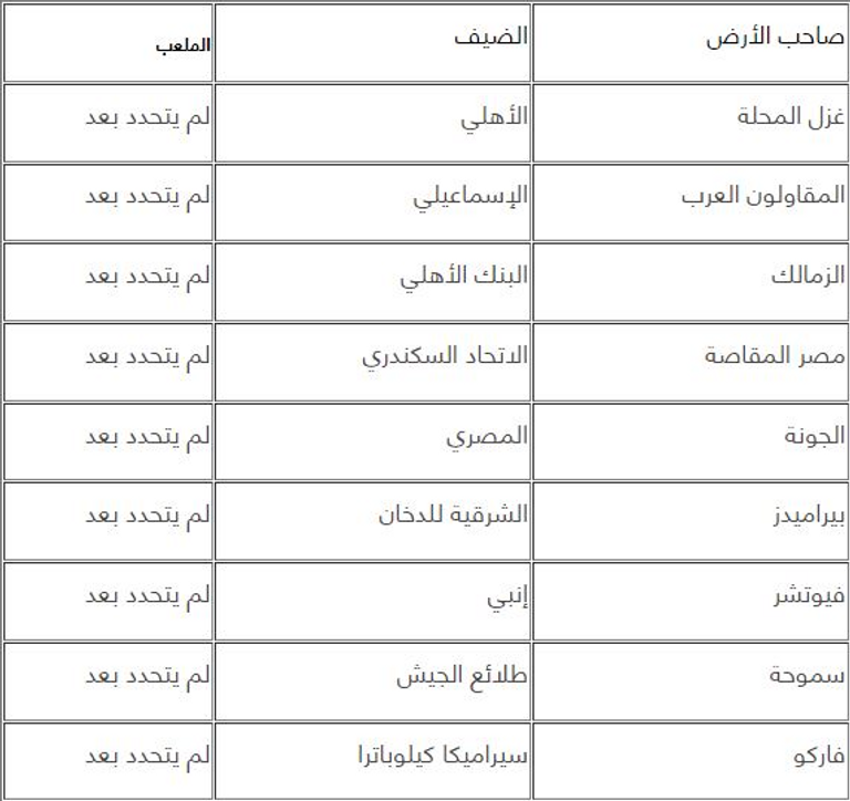 جدول مباريات الجولة الخامسة في الدوري المصري 2022 الأهلي والزمالك - صورة أرشيفية