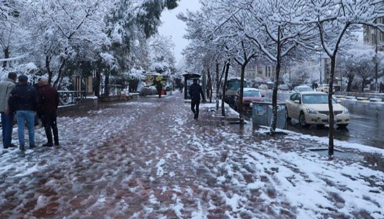 الثلوج تغطي الطرق في محافظة السليمانية