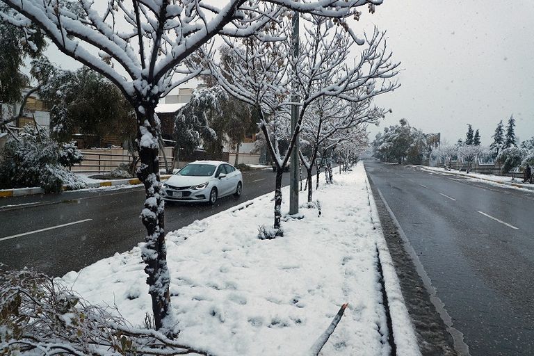 الثلوج تغطي الطرق في محافظة السليمانية