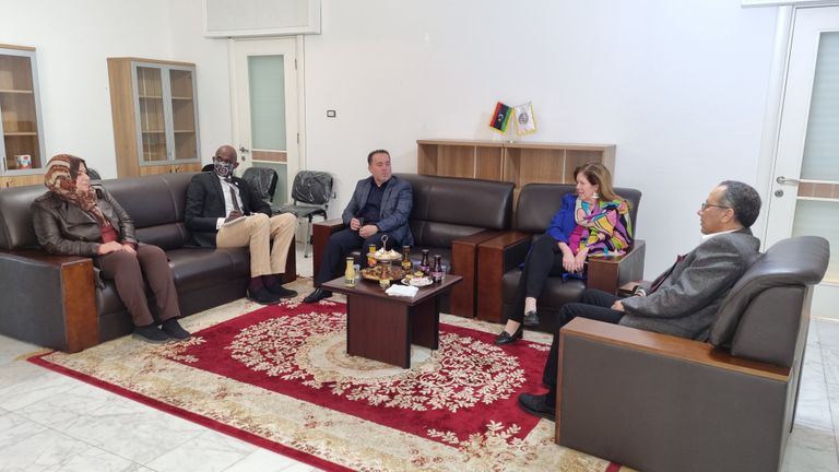 جانب من اجتماع وليامز مع اتحاد طلاب ليبيا